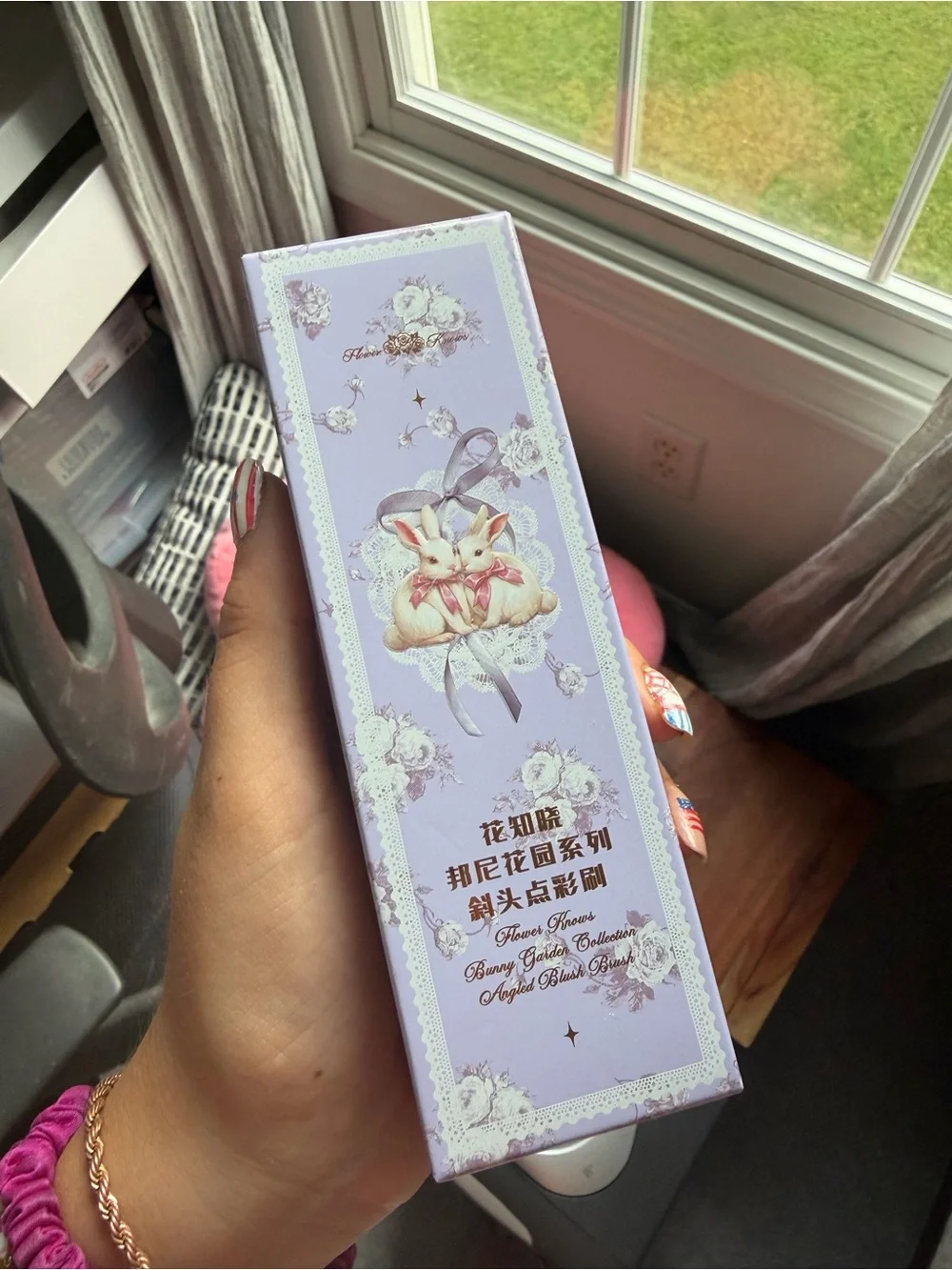 Lavender Powder Brush with Rose Gold Accents